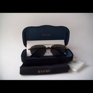 New Authentic Gucci GG 0388 SA  Black /Gold frame